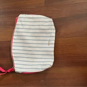 Striped Pouch with Pink Accents